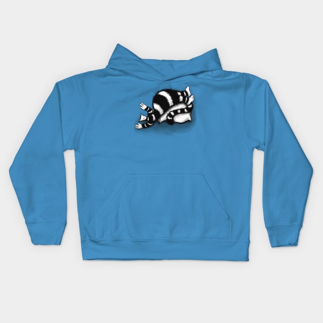 Weird Cat Sleeping On Fat Pillow Kids Hoodie by Boriana Giormova